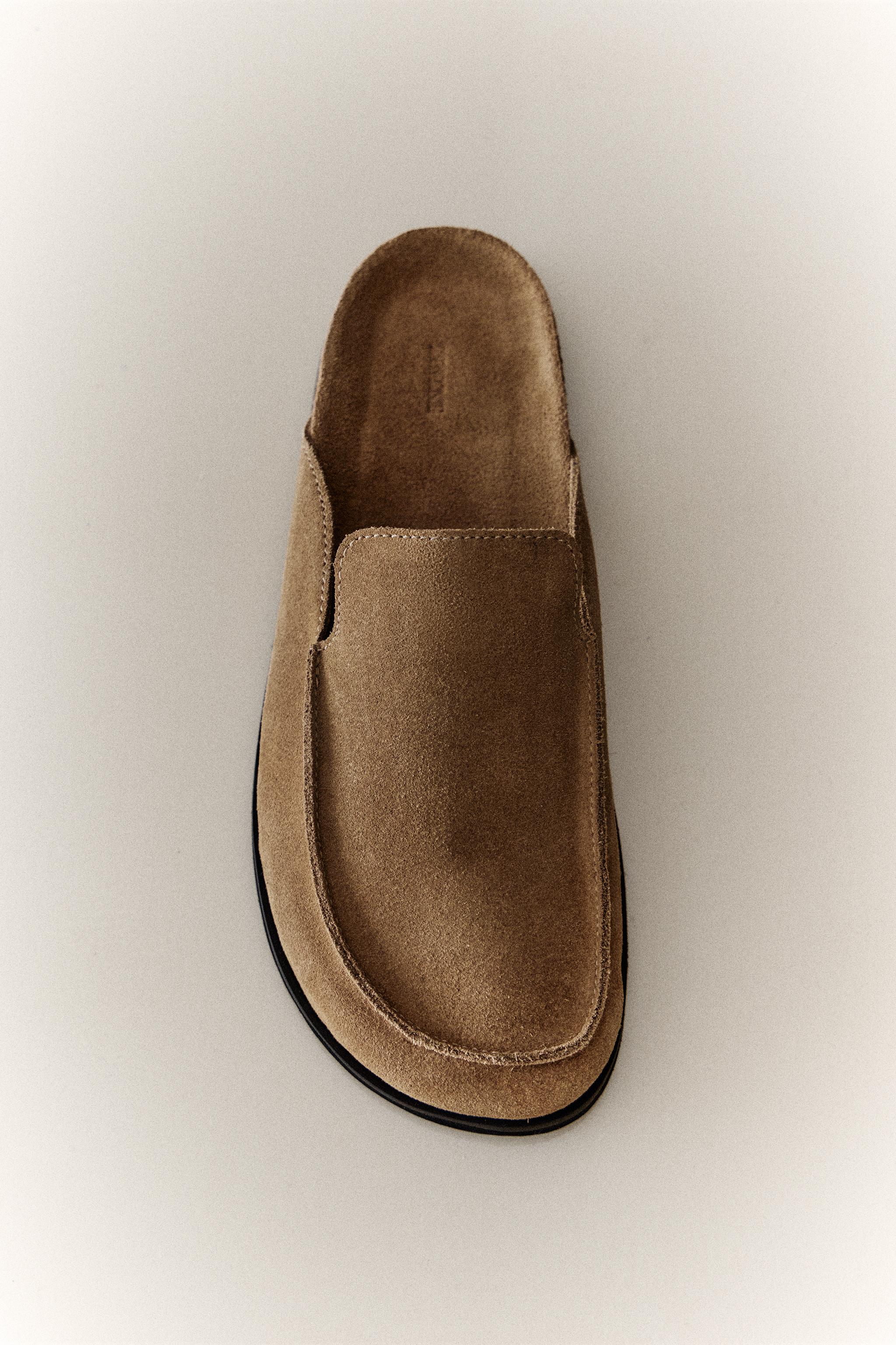 LEATHER MULE CLOG SLIPPERS